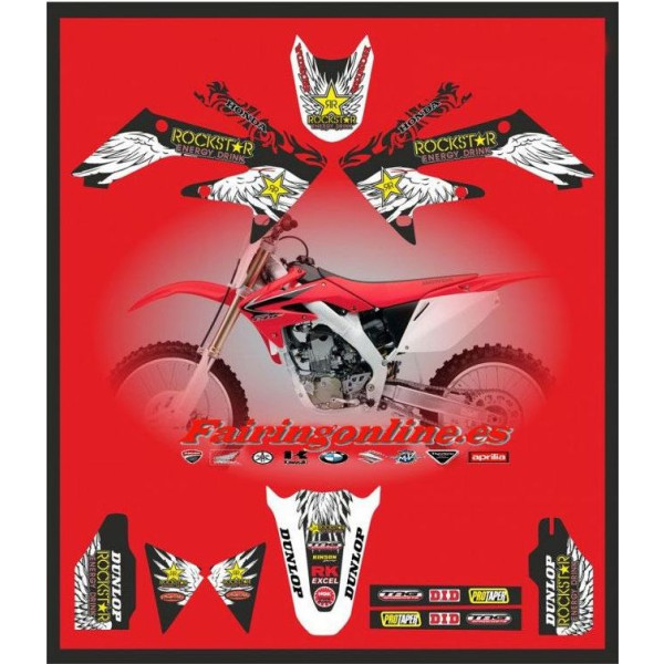 honda team rockstar crf250r crf250 2004 2009 crf250x decals grapics