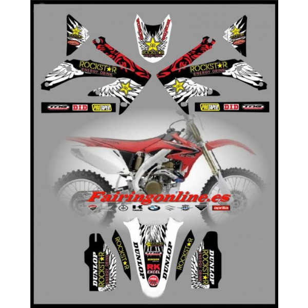 honda rockstar cr450 crf450r 2005 2006 2007 2008 graphics decals stickers